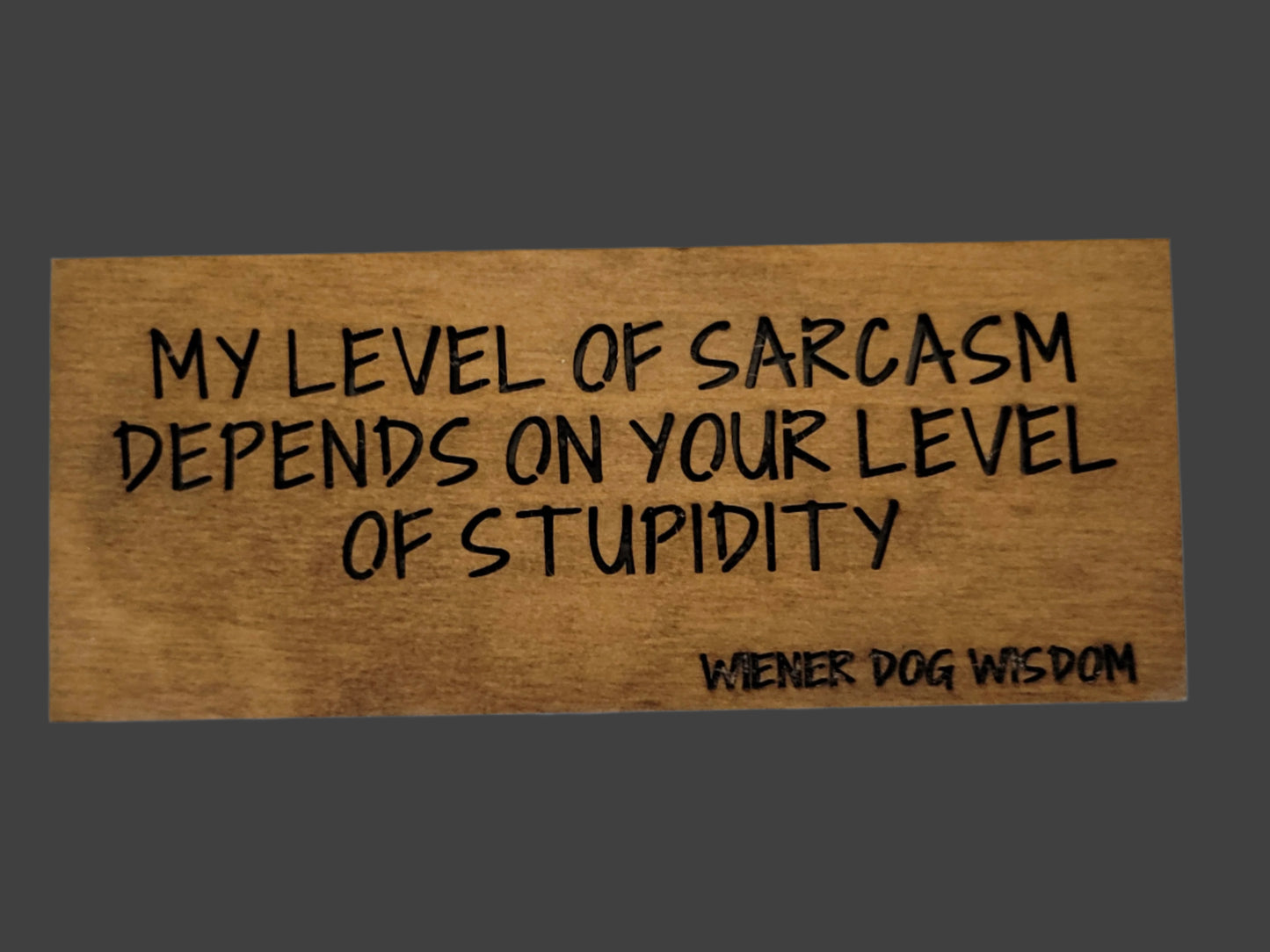 MY LEVEL OF SARCASM DEPENDS ON YOU LEVEL OF STUPIDITY