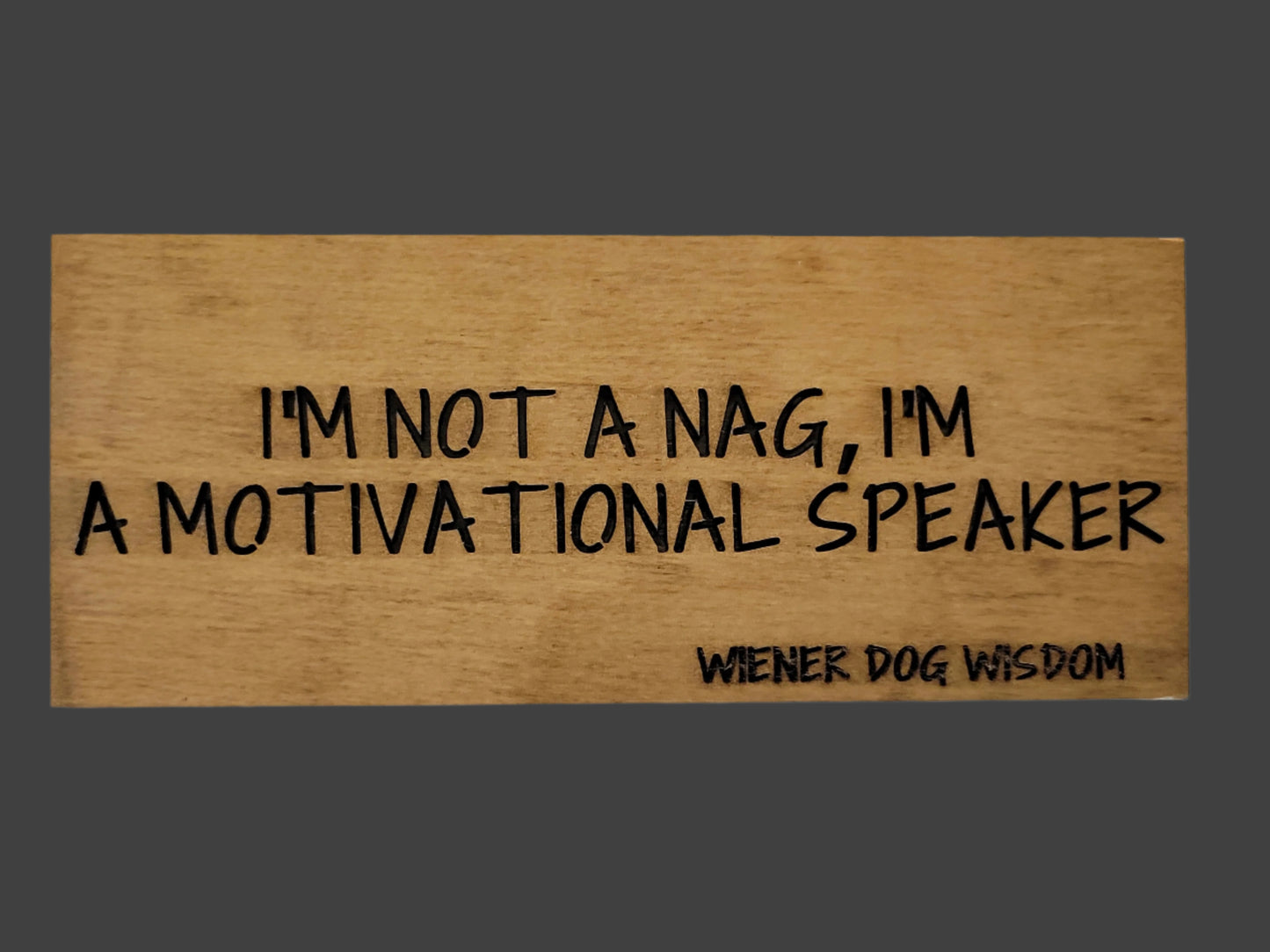 I'M NOT A NAG, I'M A MOTIVATIONAL SPEAKER