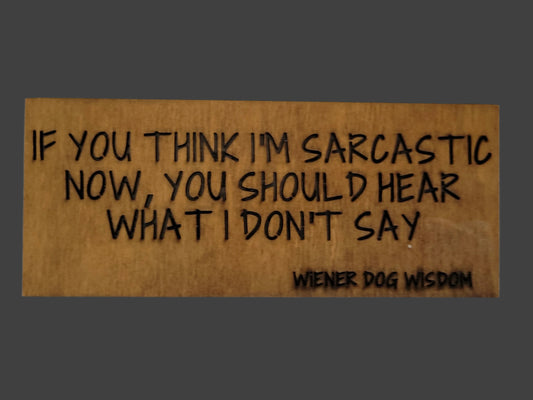 IF YOU THINK I AM SARCASTIC NOW YOU SHOULD HEAR WHAT I DON'T SAY
